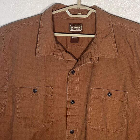 C.E. Schmidt Workwear Mens Brown Long-Sleeve Workwear Shirt 3XL Cotton Durable - Picture 1 of 15
